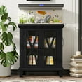 thumbnail image 3 of 20 Gallon Fish Tank Stand with Power Outlets(4 AC 2 USB), Farmhouse Decorative Aquarium Stand Furniture with Adjustable Shelves, 10-20 Gallon Reptile Turtle Tank Stand with Cabinet Storage, Beige, 3 of 16