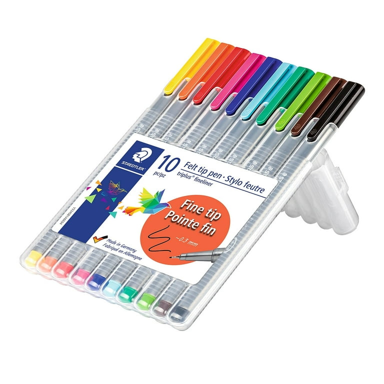 Staedtler Triplus Fineliner Pourous Point Pens, Assorted - 10 Pack