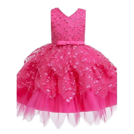 

HOTWINTER Girls Tulle Flower Princess Wedding Dress for Toddler and Baby Girl