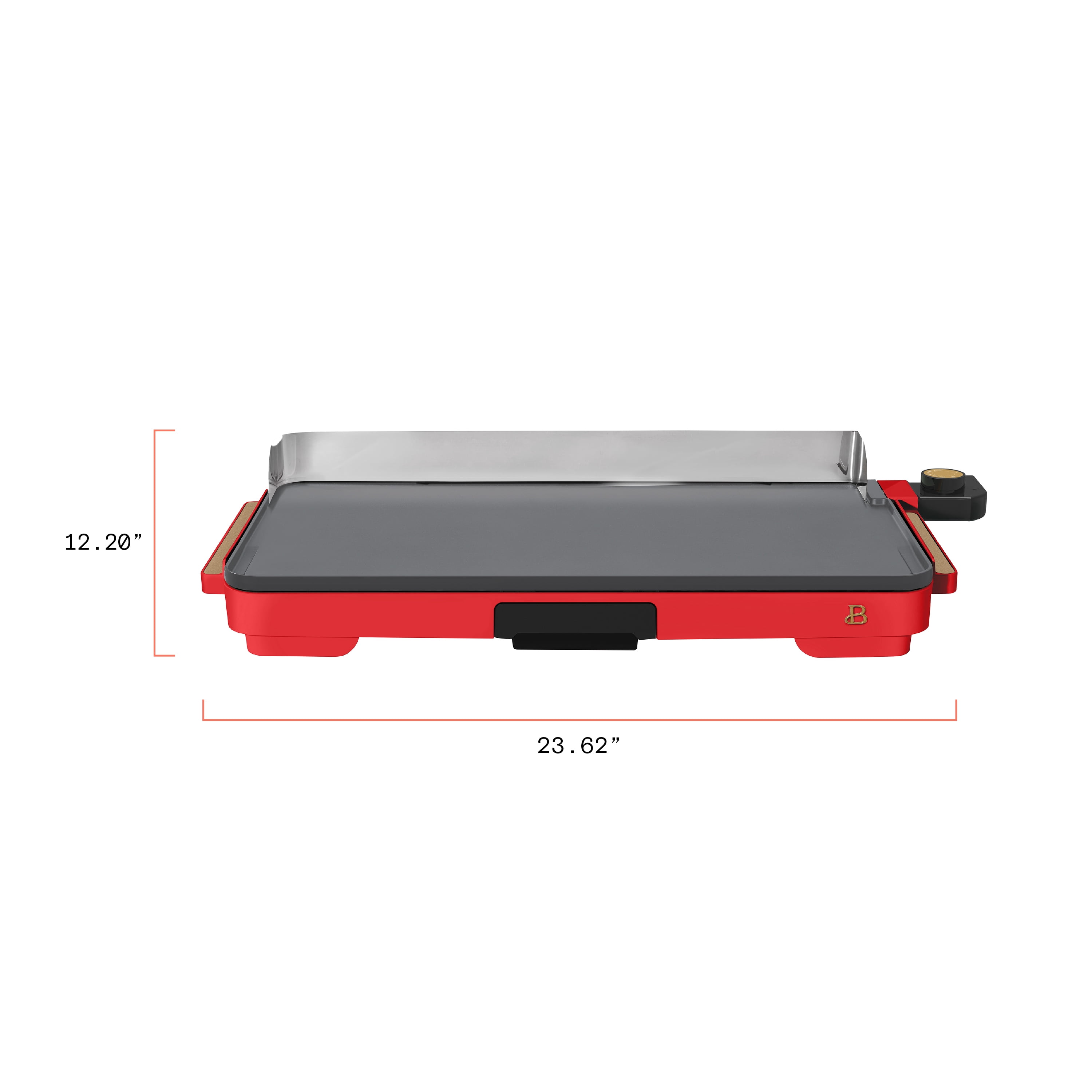 Beautiful XL Electric Griddle 12" x 22" with EverGood Non-Toxic Ceramic Nonstick Coating, Tomato Red by Drew Barrymore