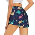 thumbnail image 3 of Disketp Cartoon Dinosaur Print Women's Shorts Workout Shorts for Athletic Gym Running Shorts with Phone Pockets Large, 3 of 8