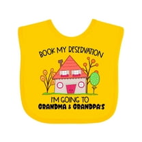 Inktastic Book My Reservation I'm Going to Grandma and Grandpa's Boys or Girls Baby Bib