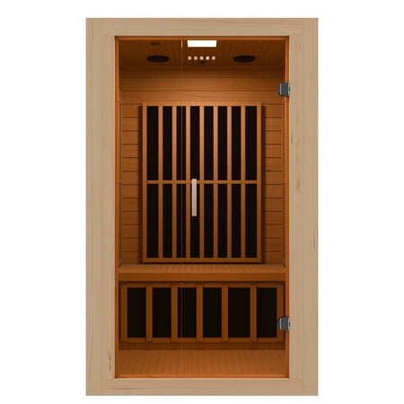 Viti 2- Person Indoor Hemlock Wooden Carbon FAR Infrared Home Sauna Room with LED Touch Control Panel and Heater
