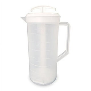 Compact Pitcher with Premium Lid, Plastic Pitcher with Multifunction Lid, 2  Quart