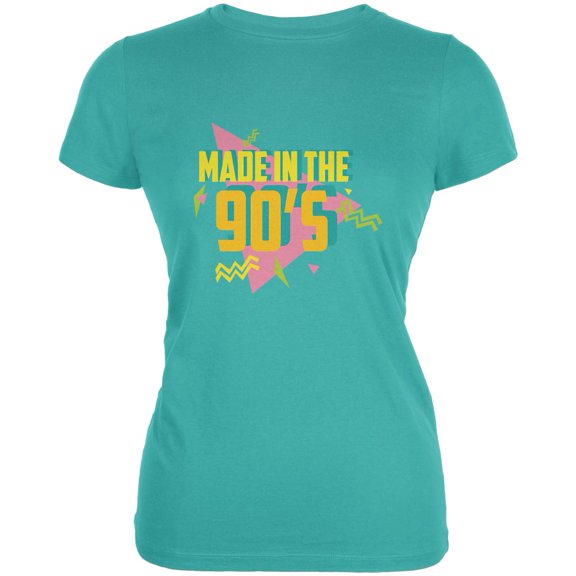 Made In The 90s Teal Juniors Soft T-Shirt - Medium