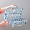 thumbnail image 3 of 1pc Sock Rack, Convenient Folding Sock Rack with 32 Plastic Clothes Pegs for Socks, Underwear, Blue, 3 of 4