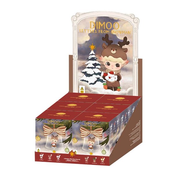 Dimoo-caja ciega de bombillas navideñas, letras de muñeco de nieve, juguetes, caja misteriosa, figura Original, muñeca bonita, modelo regalo Kawaii