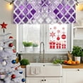 thumbnail image 5 of Purple Morocco Curtain Valances for Windows, Kitchen Valance Window Treatments Panel 2 Pack, Rustic Country Smear Street Mottled Art Rod Pocket Short Curtains for Bathroom Bedroom 42 x 12 Inch, 5 of 8