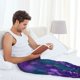thumbnail image 5 of Fotbe Purple and Green Glitter Pantalones de Pijama para Hombre, Pantalones de Dormir, Pantalones de Casa con Cintura Ajustable y Bolsillos-3X-Large, 5 of 6