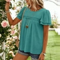 thumbnail image 6 of WXLWZYWL Blouses for Women Dressy Casual Babydoll Tops Ruffle Short Sleeve Shirts Fashion Clothes 2026, 6 of 6