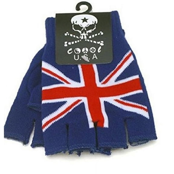 Unisex UK Flag England British Flag Fingerless Knit Gloves for Texting Warm