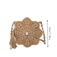 thumbnail image 3 of Btomtd Crochet Flower Crossbody Bags for Women, Small Handmade Shoulder Bag with Pearl Tassel, Travel Purse, Khaki, 3 of 7