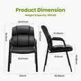 thumbnail image 2 of JOINSUN Faux Leather Waiting Room Chair, Office Guest Chair with Padded Arms, for Reception, Conference, Meeting, or Home Use, Classic Black(1 PCS), 2 of 5