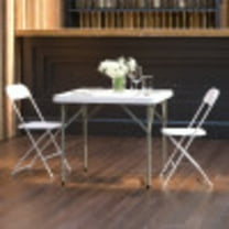 Emma Oliver 34.25" Square Granite White Plastic Folding Table - Event Folding Table
