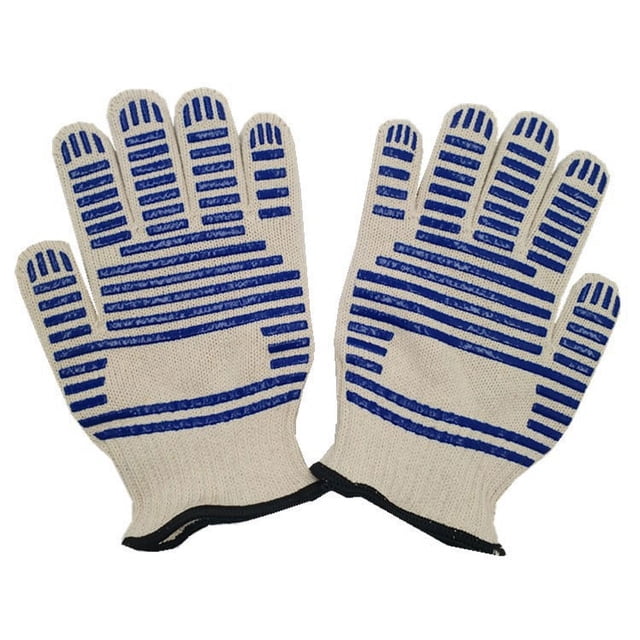2 pares de guantes para horno microondas, resistentes al calor, resistentes al fuego, guantes de seguridad para cocina y horno