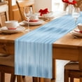 thumbnail image 5 of Light Blue Table Runner - 60 Inch Long Modern Abstract Art Ombre Striped Cotton and Linen Blended Dress Scarves Farmhouse Table Runner for Kitchen Dining, Coffee Table, 13" x 60", 5 of 8