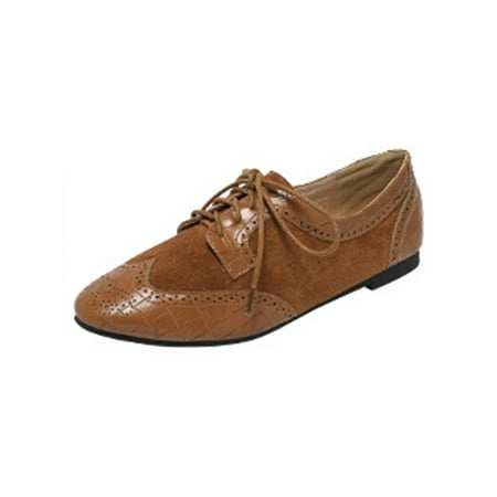 

Rotosw Women Casual Shoes Slip On Loafers Brogues Flats Nonslip Pointy Toe Loafer Party Lightweight Walking Shoe Brown 6