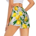 thumbnail image 3 of Disketp Lemon Seamless Pattern Oil Painting Effect Print Women's Shorts Workout Shorts for Athletic Gym Running Shorts with Phone Pockets X-Large, 3 of 8