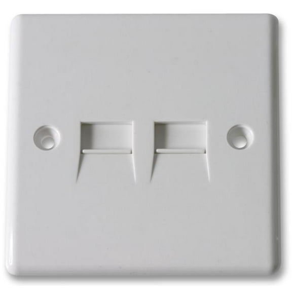 BG - 2 Gang Telephone Slave Socket, White