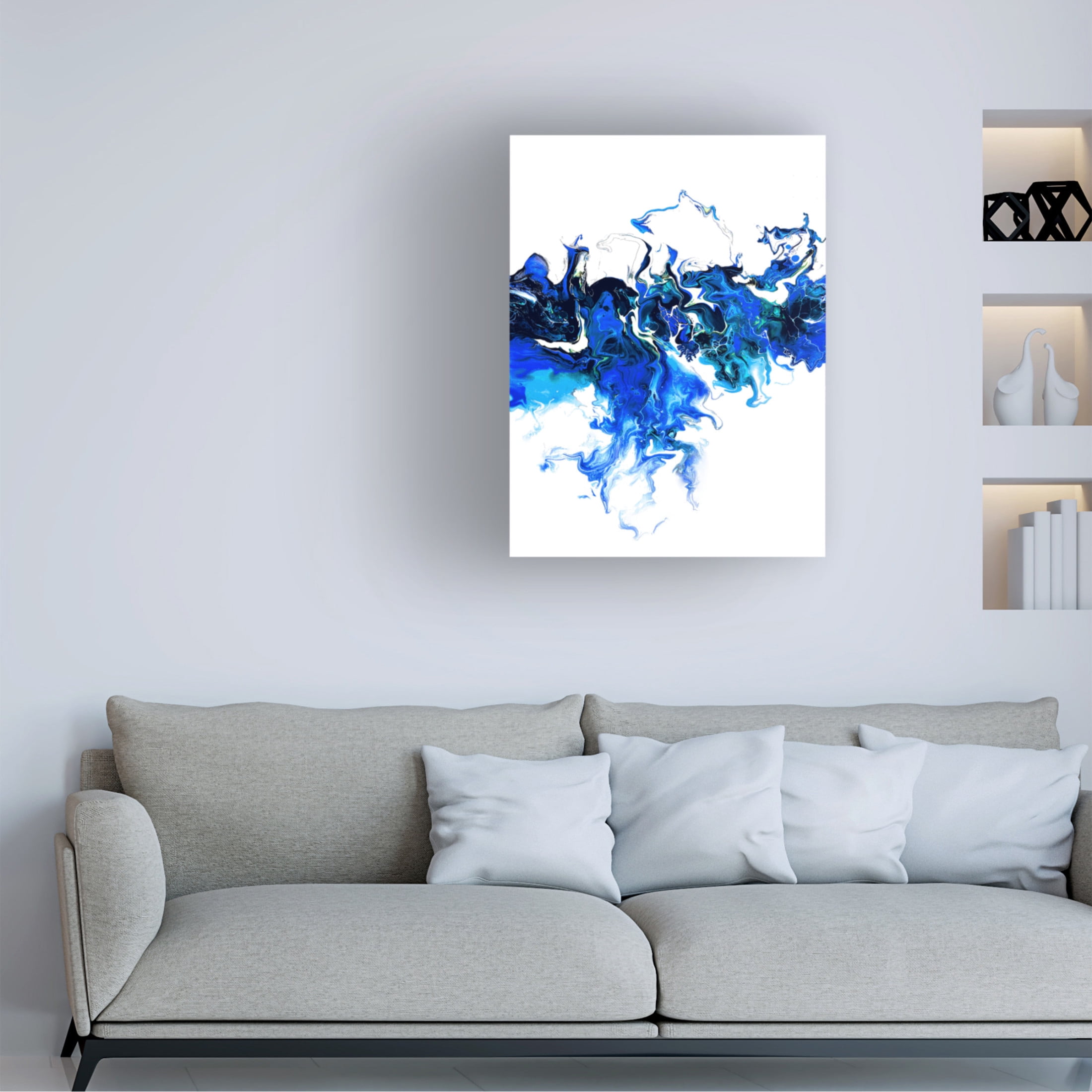 Trademark Fine Art Alyson Storms Blue Colorful White Wave Canvas Wall Art