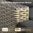 thumbnail image 6 of XIZZI Outdoor Furniture Patio Set with Fire Pit Table Swivel Rocking Chair, Wicker Outdoor Sectional Sofa Conversation Set for Patio, Garden, Large Villa, Black, 6 of 11