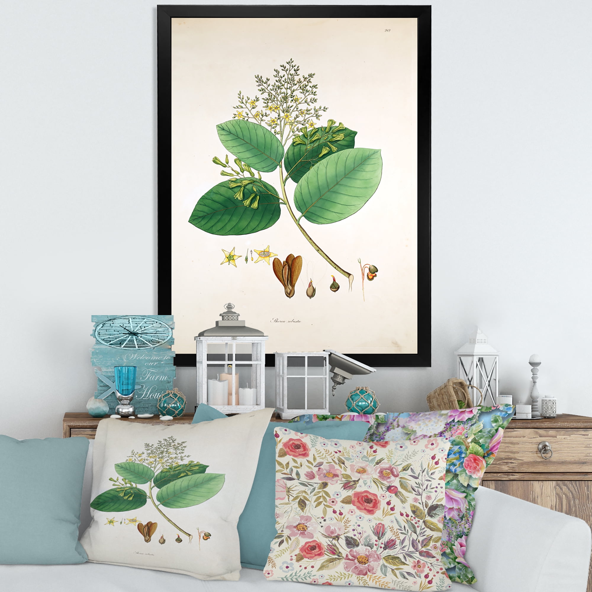 Designart 'Ancient Botanicals III' Farmhouse Framed Art Print