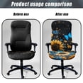 thumbnail image 4 of ZIATUBLES Computer Office Chair Cover Universal Soft Desk Rotating Slipcover Removable Washable Home Office Chair Protector Cover with Snap Button, L, Sunflower Butterfly, 4 of 7