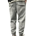 thumbnail image 3 of Quinlirra Work Pants For Men Construction Men's Fashion Drawstring Elastic Waist Solid Color Casual Sweat Length Pants, 3 of 4