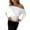 White, variant on Long Sleeve Shirts for Women, Women's Off Shoulder Long Sleeve Top with Lace Corset Waist Asymmetric Neckline Going Out Blouse