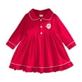 thumbnail image 5 of mgoYE Toddler Girl Christmas Outfit Long Sleeve Christmas Dress for Baby Infant Toddler Kids(Red,12-18 Months), 5 of 6