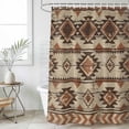 thumbnail image 4 of Brown Southwestern Bathroom Shower Curtains with 12 Hooks Waterproof Shower Curtain for Stalls and Bathtubs Ethnic Tribal Art Geometric Abstract Decorative Bathroom Privacy Curtain 36x78 Inches, 4 of 9