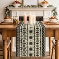 thumbnail image 2 of Table Runner 72 Inches Long for Kitchen Dining, Black Khaki Boho Dresser Scarf Farmhouse, Dining Table Decorations for Wedding/Parties, Vintage Ethnic Tribe Abstract Art Retro 16 x 72 In, 2 of 8