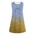 thumbnail image 4 of Robe Sans Manches pour Femmes, Col Rond Imprimé Scintillant Bouton devant Chandail, Tenue Décontractée et de Fête, Polyester Lavable en Machine, 4 of 8