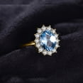 thumbnail image 5 of Jewelrypalace Princess Diana Kate Middleton Gemstone Birthstone Blue Topaz Halo Statement Engagement Rings for Women, 14K Yellow Gold Plated 925 Sterling Silver Size 9, 5 of 7