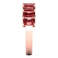 thumbnail image 4 of 2.61 ct Brilliant Emerald Cut Natural Garnet 14k Rose Gold Eternity Band SZ 5.5, 4 of 6
