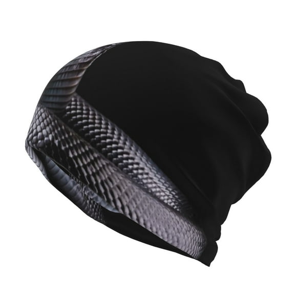 Disketp Black Cobra Snake Slouchy Beanie Hip-Hop Soft Lightweight Running Beanie Adult Hats Chemo Cap for Men Women