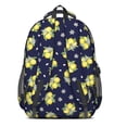 thumbnail image 3 of Lemon and Blossom Navy Pattern Cute School Backpack Bag with Padded Back and Adjustable Shoulder Straps 16.9 X 12.6 X 5.9 Inches, 3 of 5