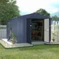 thumbnail image 7 of VEIKOUS 12' x 8' Outdoor Metal Shed, Large Storage Shed w/Thickened Galvanized Steel, Lockable Door & Air Vent, Grey, 7 of 7
