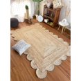 thumbnail image 2 of MoonLight Rug Jute Scalloped Area Rug, Hand Woven Area Rug Braided Jute Scalloped Border (NATURAL, 2 X 3 FEET), 2 of 5