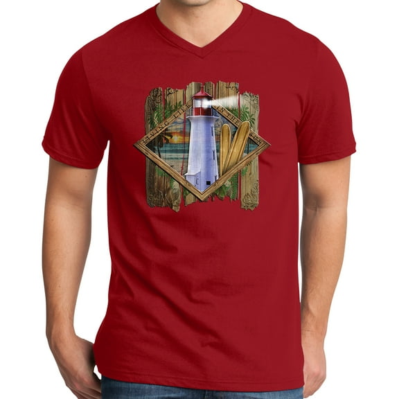 Manu Bay Surf Company SURF LIGHTHOUSE Surfer T-shirt, 2XL Classic Red