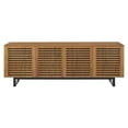 thumbnail image 5 of Media TV Stand Console Table, Rectangular, Wood, Metal Steel, Brown Walnut, Modern Contemporary Urban Design, Living Lounge Room Hotel Lobby Hospitality, 5 of 7