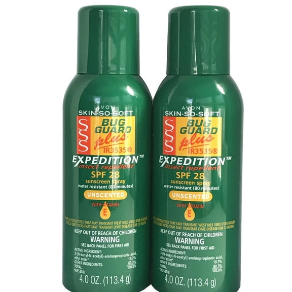 Avon Skin So Soft Bug Guard Plus Expedition Aerosol Spray SPF 28, 4 Fluid Ounce ( 2 Pieces)