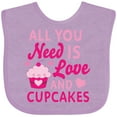 thumbnail image 3 of Inktastic Valentines Day All You Need is Love and Cupcakes Boys or Girls Baby Bib, 3 of 4