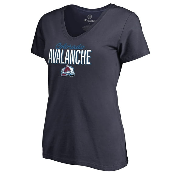 Women's Navy Colorado Avalanche Nostalgia V-Neck T-Shirt