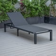 thumbnail image 3 of LeisureMod Outdoor Chaise Lounge Chair with Aluminum Frame and Sling Fabric Seat Adjustable Reclining Positions for Modern Home, Patio, Backyard Marlin Collection in Black, 3 of 15