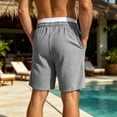 thumbnail image 6 of Big & Tall 7" Mens Shorts Elastic Waist with Pockets Summer Casual Beach Short Pants Fathers Gifts S-5XL, 6 of 7