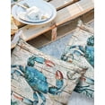 thumbnail image 3 of Outdoor Waterproof Pillow Covers Pack of 2, Vintage Crab Ocean Coral Anchor Shell Wood Grain Decorative Throw Pillowcases Cushion Covers for Garden Patio Tent Sofa Couch, 20x20 inch, 3 of 8