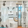 thumbnail image 2 of Splicing Pattern Llama Cactus Hand Drawn Elements Semi Sheer Curtains Window Voile Drapes Panels Treatment-55X84in for Living Room Bedroom Kids Room, 2 of 4