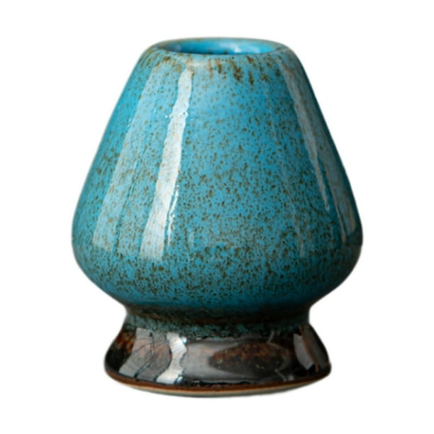 Soporte para batidor de té matcha, soporte Chasen, accesorio artesanal para ceremonias de té, de cerámica Chasen para batidor de amigos. azul