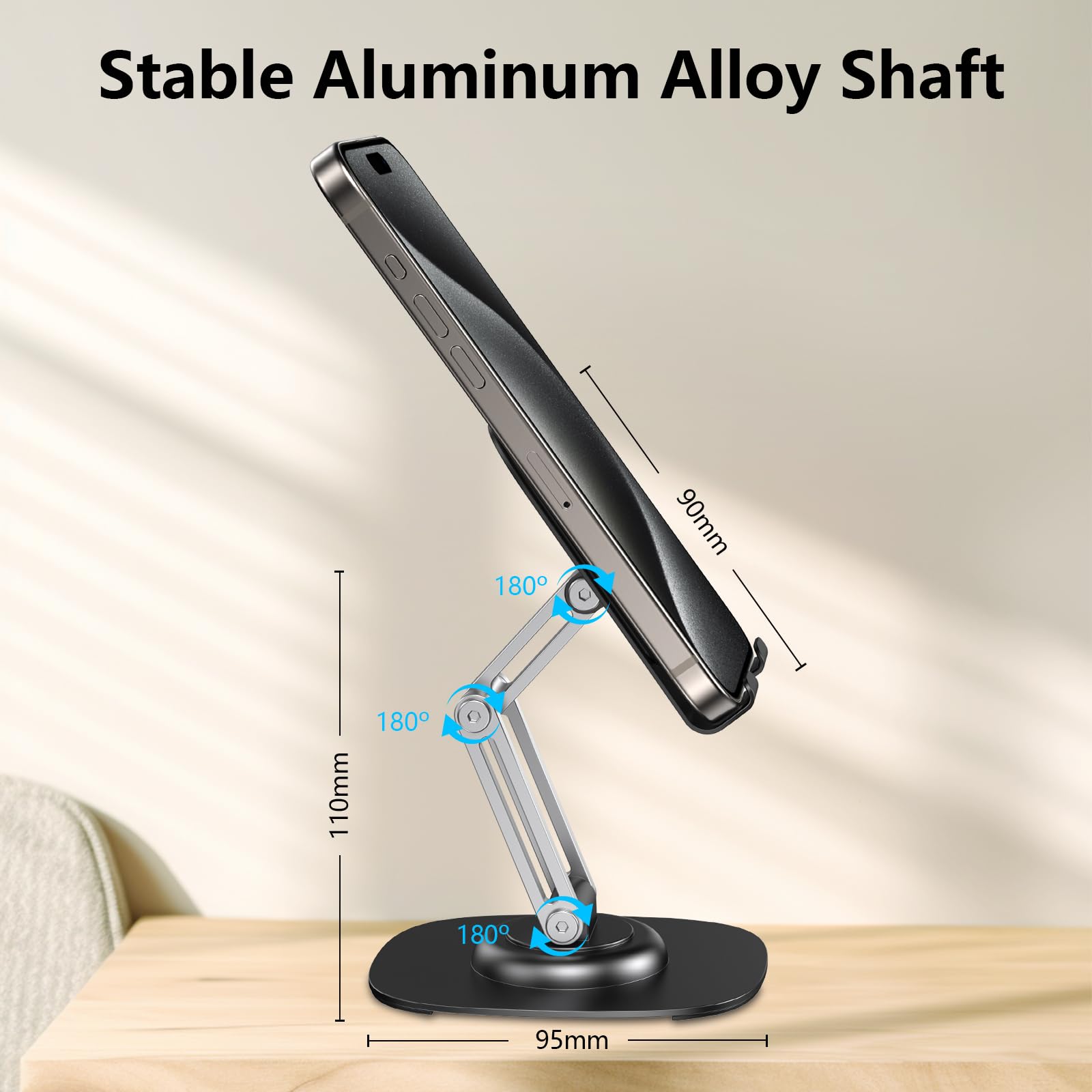 CreaDream 360° Rotatable Cell Phone Stand, Aluminum photo 6